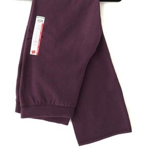 Hanes Small Purple Fleece Open Leg Pant Cozy Elastic Waist Sweatpants NWT